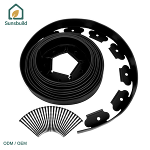 Sunsbuild - Láminas de Borde de Jardín Flexibles de Material PE Marrón y Negro, Resistentes al Agua, para Decoración de Jardín, con Sujetadores Ocultos - Product Image 1
