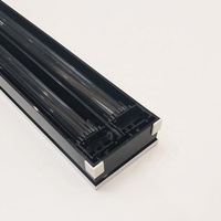 Diffuseur d'air linéaire sans cadre en PVC noir moderne de haute qualité pour plafond, durable pour la ventilation CVC