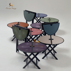 Wholesale Modern <b>Folding</b> Solid Wood Side <b>Table</b> for Living Room Parquet Inlay Top Home Furniture - Product Image 1