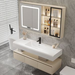 Easy to clean Keli Nai custom seamless integrated basin intelligent <b>mirror</b> cabinet bathroom cabinet - Product Image 3