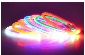 USB 충전식 조명 깜박이 led 애완 동물 고양이 개 칼라 품질 광섬유 소재 - Product Image 6