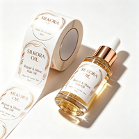 Étiquette de parfum cosmétique transparente autocollante résistante aux UV, imperméable, personnalisée TEDDY, avec estampage doré, écologique