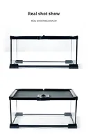 Terrarium en verre pour reptiles, vivarium, boîte d'élevage avec verre ultra-transparent pour crabe ermite, gecko, lézard, serpent, tortue
