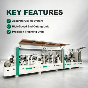 Máquina automática <span class=keywords><strong>de</strong></span> enchapado <span class=keywords><strong>de</strong></span> cantos con melamina, para refinar cantos <span class=keywords><strong>de</strong></span> MDF, madera, PVC, con pre-fresado para muebles. - Product Image 1