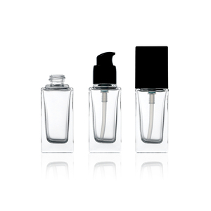 Transparent Emulsion Essence Bottle Customized Cosmetics <b>Container</b> Empty For 20ml 30ml Cosmetics Package with Pressing Pump Cap - Product Image 1
