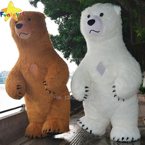 Funtoys CE đáng yêu màu nâu trắng gấu bắc cực Inflatable Linh Vật Trang phục cho người lớn - Product Image 1