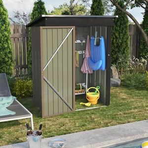 Modern Outdoor <b>Storage</b> Shed Wpc Aluminum Frame Waterproof Garden <b>Tool</b> <b>Storage</b> 6x4ft - Product Image 4