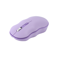 Clavier sans fil 98 touches 2.4G avec touches personnalisées mignonnes à bord ondulé violet, souris sans fil 4D, étanche, ergonomique pour le bureau