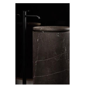 石製独立型洗面台 丸型 洗面ボウル 大理石 農家風 洗面器 自立式 ベッセル ホテル 中庭用 - Product Image 3