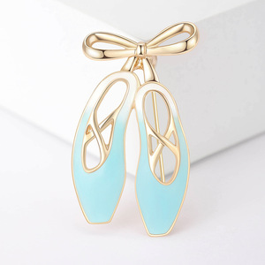 Broche Chaussure de Ballet Femme Gymnastique Artistique Alliage Plaqué Or Personnalisable Mignonne Épingles Cadeaux de Mariage Robe - Product Image 2