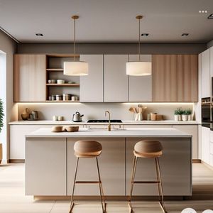 Gabinete de cocina moderno de alta calidad de nuevo diseño, muebles de madera modulares, despensa, gabinetes de cocina de madera maciza - Product Image 4