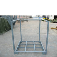Étagère empilable en acier pour entrepôt, étagère à palettes empilable, capacité de charge de 1000 kg, étagère de stockage pliable pour le stockage de gros sacs et de cartons