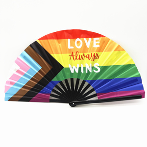 Abanico Plegable Decorativo 'Love Is Love', Abanicos de Mano con Diseño de Arcoíris, Abanico del Orgullo - Product Image 6
