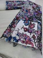 Tissu brodé en dentelle à paillettes pour femmes, étoffe de luxe de Haute qualité, Couture, tendance motif Floral coloré