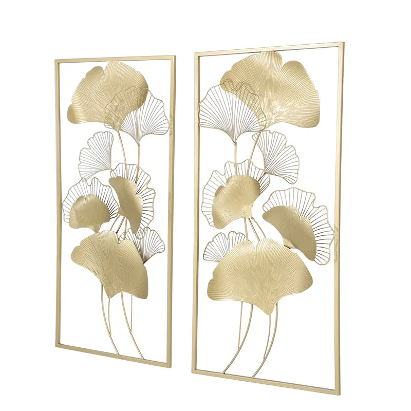 Wall Decor Display Lobby Gold House Wrought Iron Interior Bedroom And Living Room Frame Hanging Flower Metal Home Wall Art Decor