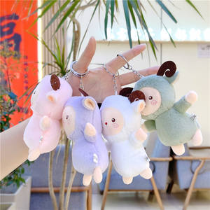 Cute Sheep Plush <b>Light</b> Keychain Eco-Friendly Cartoon 3D Shape Embossed Bag Charm <b>Pendant</b> - Product Image 4