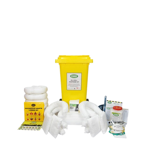 Kit de respuesta a derrames de petróleo SABER de 120 litros con contenedor con ruedas de 120 litros para cobertura de almacenes y patios. - Product Image 1