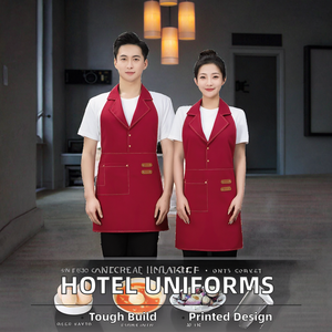 Diseño de Uniforme para Recepcionista de Hotel, Delantal de Vinilo Impermeable Personalizado con Detalles en Cuero, Tela Twill para Hombre - Product Image 3