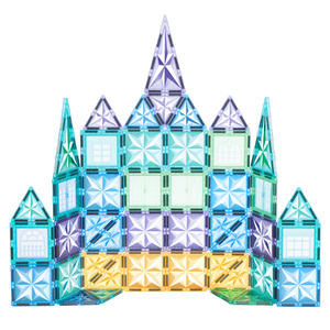 Stile caldo OEM ODM blocchi educativi per bambini tessere 3D figure a forma di bambini quadrati 60 pz castello stella giocattoli magnetici - Product Image 4