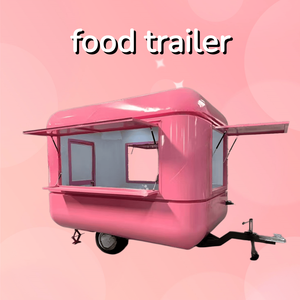 <span class=keywords><strong>Remorque</strong></span> alimentaire mobile commerciale rose clair entièrement équipée avec cuisine complète et friteuses - Product Image 4