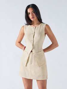 <span class=keywords><strong>Completo</strong></span> da Ufficio Primaverile/Estivo per <span class=keywords><strong>Donna</strong></span> in <span class=keywords><strong>Lino</strong></span>/Cotone Traspirante, Aderente al Ginocchio, Set Unico per Pendolari, Vendita all'Ingrosso Personalizzata di Alta Qualità - Product Image 1