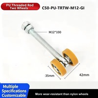 Rueda Deslizante Industrial de Alta Resistencia C50, Material PU, Rueda Colgante para Puerta Corredera, Resistente al Desgaste, Capacidad de Carga 300 kg, para Puerta de Garaje
