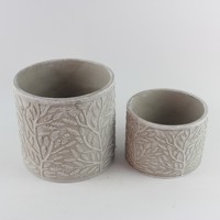 Ventes en gros de pots en ciment de conception OEM, pots ronds pour plantes succulentes, mini-jardinières pour serre intérieure