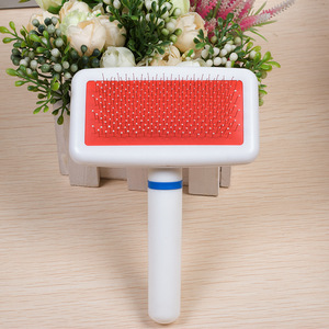 Brosse démêlante en gros pour animaux de compagnie avec poignée blanche et coussinets de protection, pour toilettage de chats et chiens, en plastique - Product Image 4