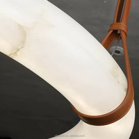 Lustre en résine imitation albâtre, luminaire suspendu en forme d'anneau torsadé, lampe LED d'art moderne, éclairage intérieur créatif pour villa, hall d'entrée, restaurant.