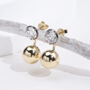 ต่างหูเพชรทรงกลมทองคำขาว 18K รุ่น MSE-958 จาก Messi Jewelry สำหรับผู้หญิง - Product Image 3