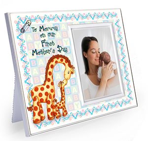 Cadre photo pour bébé et maman, cadre souvenir pour la première fête des mères avec motif <span class=keywords><strong>girafe</strong></span> pour cadeaux <span class=keywords><strong>de</strong></span> naissance - Product Image 2
