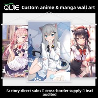 Pintura colgante de pared DIY de anime, mercancía artística, tela de terciopelo de piel de melocotón Gongduan, tela opaca de satén, transferencia térmica sin marco