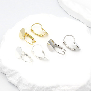 Color-preserving 18k gold-plated French buckle ear <b>hook</b> patch flat empty <b>earring</b> accessory DIY handmade <b>earring</b> material A07 - Product Image 1