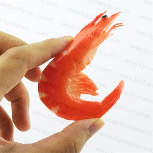 Oggetti di scena dell'esposizione del ristorante dell'hotel modelli di gamberetti cotti in plastica di frutti di mare finti realistici per la decorazione di eventi di festa di natale di Halloween - Product Image 4