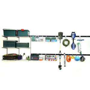 Sistema de almacenamiento de garaje resistente, organizador de ganchos de garaje