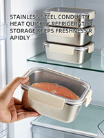 Boîte à lunch en acier inoxydable de qualité supérieure, grande capacité, récipient de stockage alimentaire, boîte bento étanche pour le bureau, les voyages, la préparation des repas, réutilisable