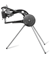 Machine à coudre à manivelle manuelle pour cordonnier, pour cuir noir, avec double fil coton et nylon, accessoire de réparation