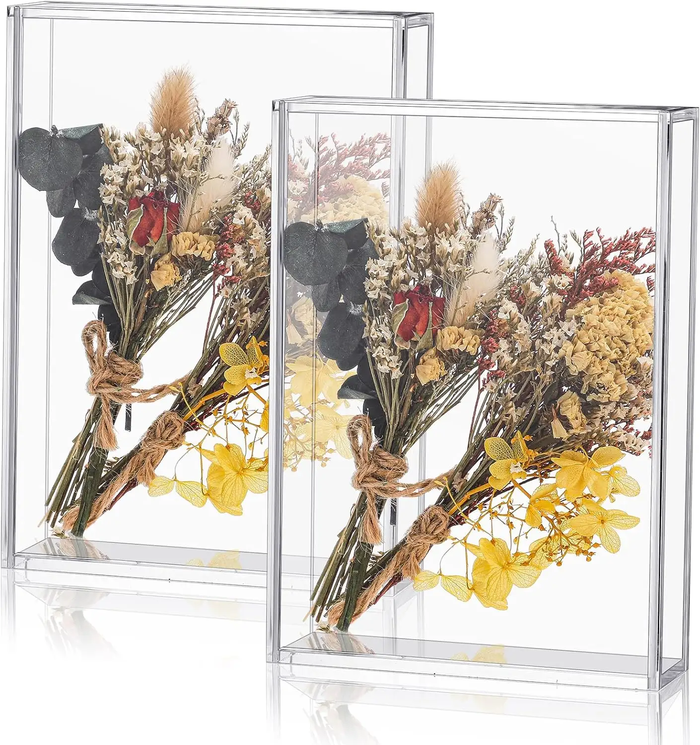 2 pcs Acrylic Bóng hộp hiển thị các trường hợp, bộ nhớ đám cưới hộp hoa khô bóng hộp, khung ảnh cho sinh nhật tiệc cưới