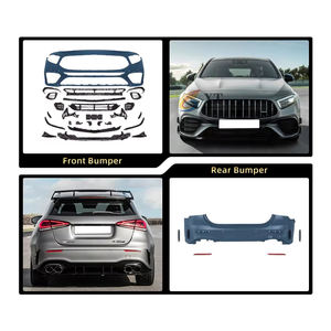 Kit de carrosserie de mise à niveau de la manufacture XT pour mercedes-benz classe A W177 2019-2024 à <span class=keywords><strong>AMG45</strong></span> modèle de berline à hayon jupe latérale de calandre de pare-chocs - Product Image 4