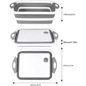 Bassin de lavage pliable pour cuisine de camping, planche à découper pliable XL en plastique de qualité alimentaire et bassin de lavage pliable pour le camping - Product Image 3