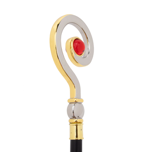 Vàng bạc sang trọng DấU HỏI đi bộ mía thời trang trang trí đi bộ thanh lịch quý ông cosplay mía núm crosier - Product Image 3