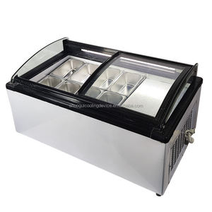 Vitrina Exhibidora de Helados Redonda/Cuadrada de Sobremesa, Congelador Comercial para Helados y Gelato para Heladería - Product Image 1