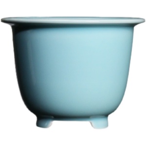 Maceta de cerámica para bonsái, pequeña, estilo chino tradicional, con diseño de flor de cerezo, para plantas de interior. - Product Image 5