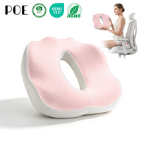Coussin de siège en mousse à mémoire de forme pour le coccyx, soulagement des hémorroïdes, tapis de siège pour conducteur avec design en U pour voiture, idéal pour les longues heures de conduite