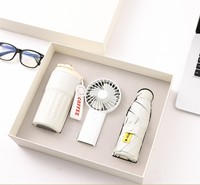 Ensemble cadeau d'entreprise promotionnel, logo personnalisé, tasse isotherme en acier inoxydable, parapluie compact, carnet en cuir, cadeau d'affaires 3 en 1