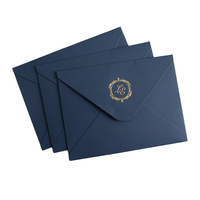Estampage minimaliste en feuille d'or, carte de vœux avec enveloppe en papier noir, logo de marque personnalisé, faible quantité minimale de commande, écologique
