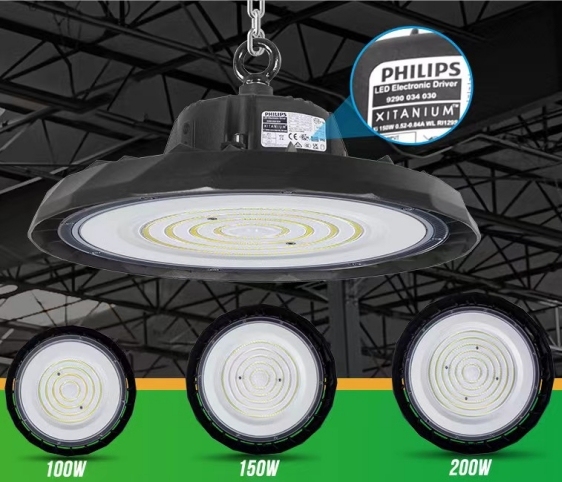 Brand New 100w 150w 200w  UFO Led High Bay Lights for Warehouse Factory Linear Highbay Lamp Lixture IP65 Led High Bay Light
