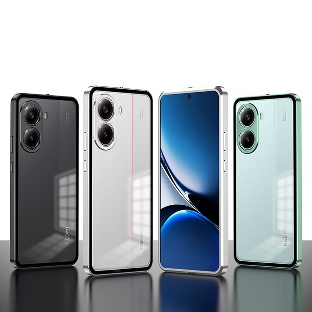with Magnetic Metal Bumper Frame Case Shockproof Clear Transparent Hard Phone Case for Xiaomi Redmi Turbo 4 Poco X7 Pro