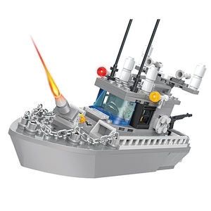 COGO 장난감 작은 입자 플라스틱 빌딩 블록 어린이 순찰 보트 교육용 플라스틱 빌딩 블록 세트 - Product Image 5