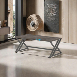 Bureau et table de jeu modulaires contemporains populaires de 1,8 mètre de long en chêne gris foncé pour usage commercial, domestique et en villa - Product Image 3